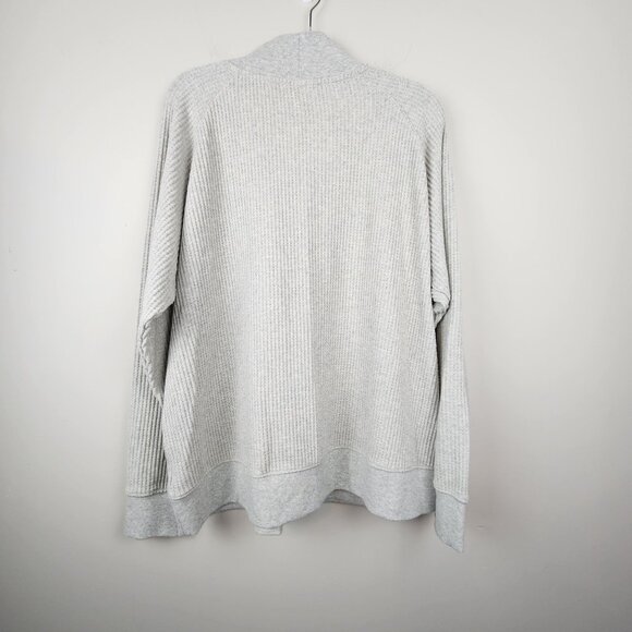 Lands End Womens 2XL Gray Waffle Knit Pullover Sweater  Long Sleeve Relaxed Fit - Picture 5 of 9